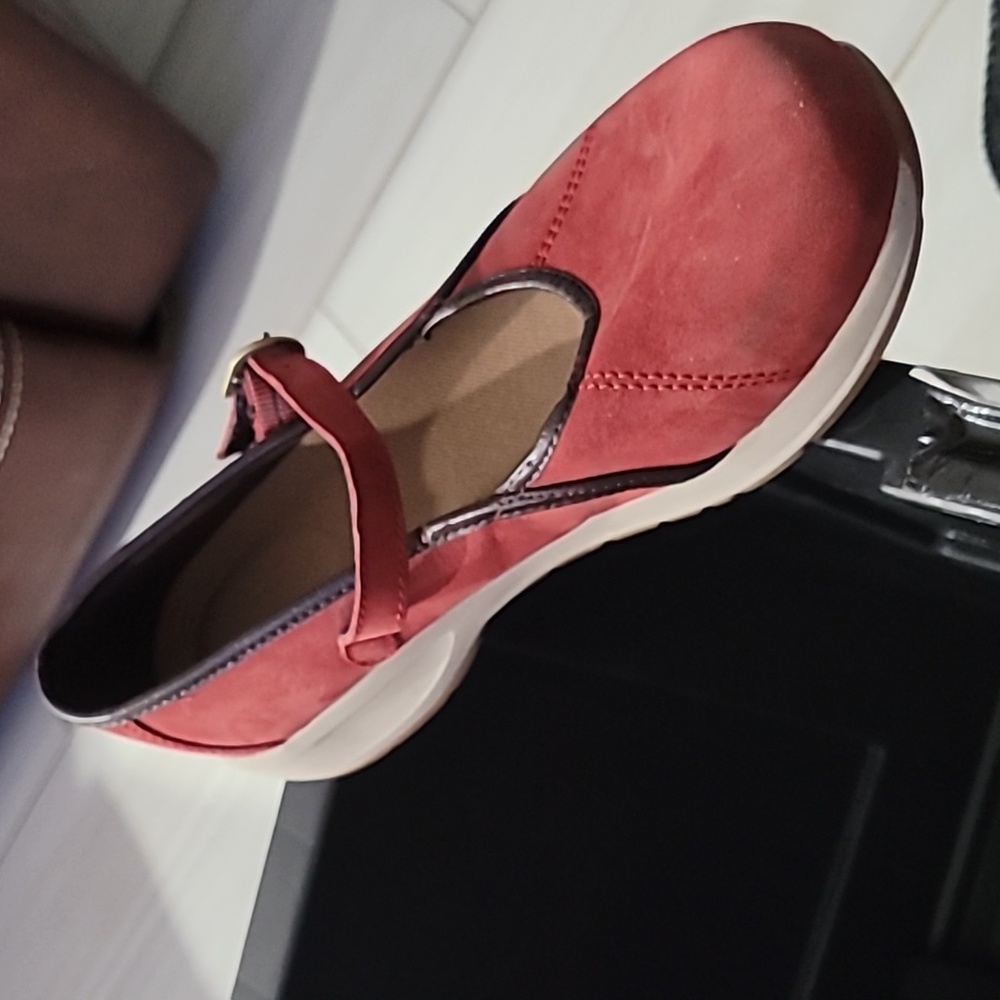 Dansko Steffi Red Nubuck Mary Jane Flats Size 41